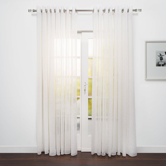 Napa Natural Toned Linen Inspired Sheer Grommet Curtain 108" x 95"