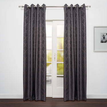 Sumatra Elegant Jacquard Diamond Design Light Filtering Grommet Curtain