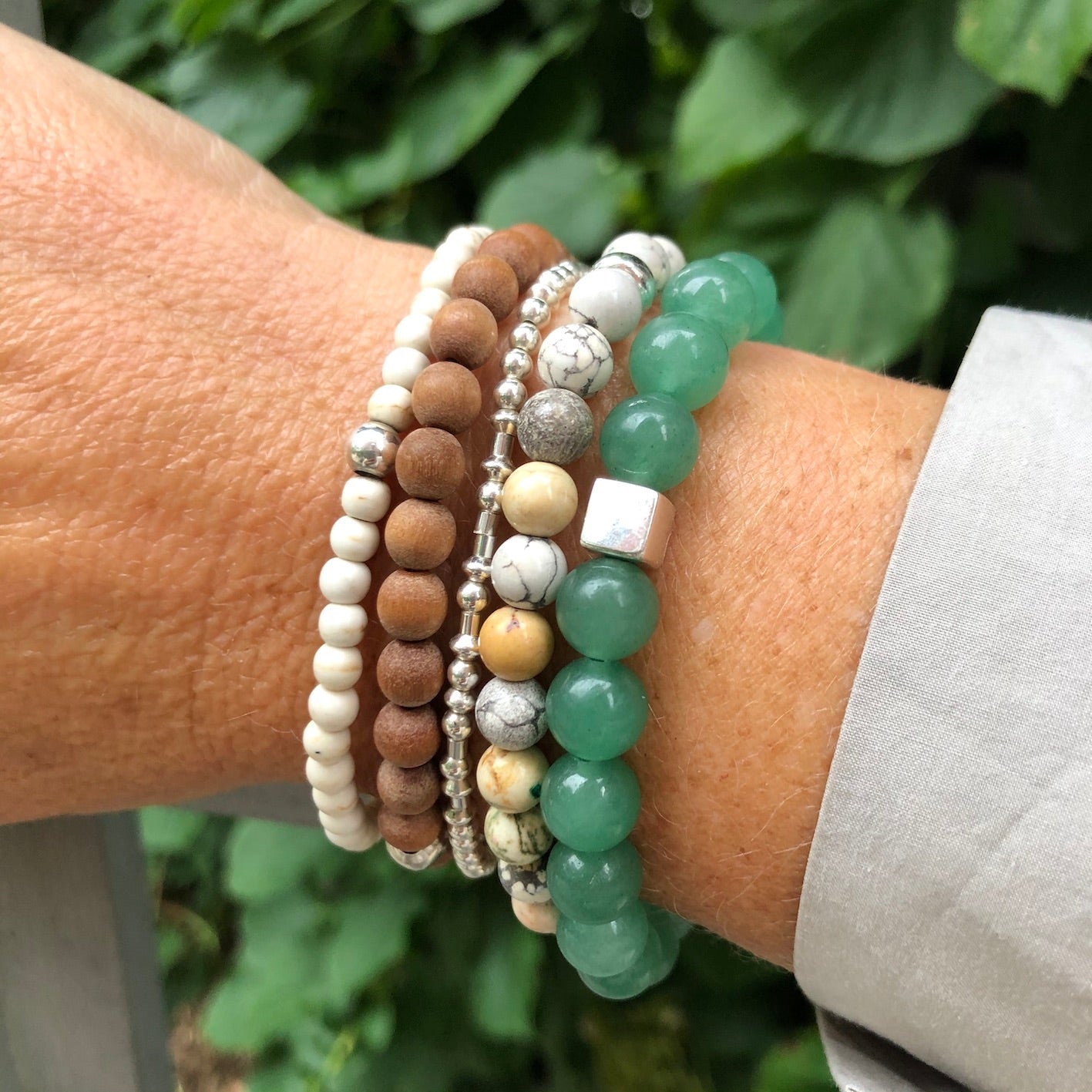 Strength Morse Code Bracelet Stack