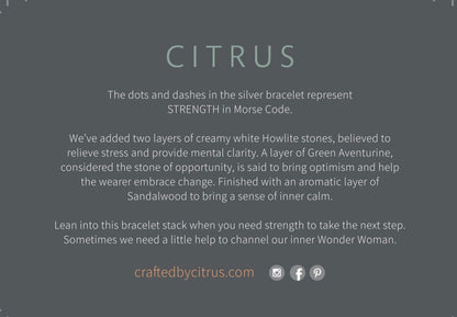 Strength Morse Code Bracelet Stack