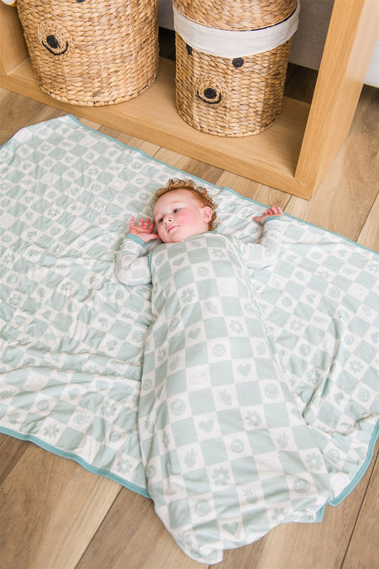 Sunday Sleep Bag in Mint Checkerboard