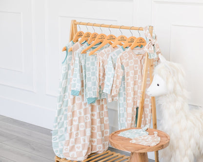 Sunday Sleep Bag in Mint Checkerboard