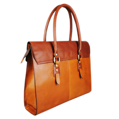 The Signature 17" Bag, Tan Flap