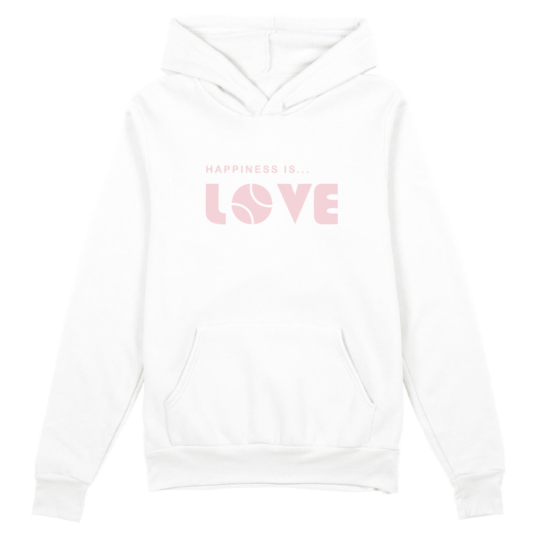 Unisex Tennis Love Hoodie, White