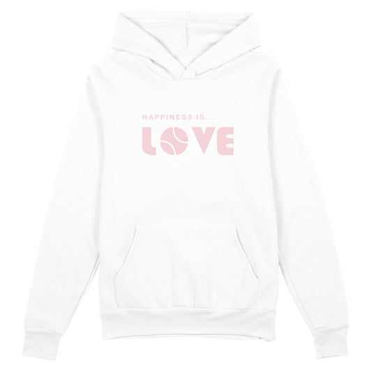 Unisex Tennis Love Hoodie, White