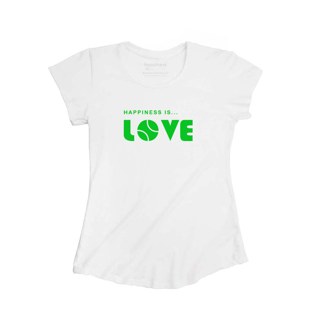 Women's Tennis Love Bamboo T-Shirt, White