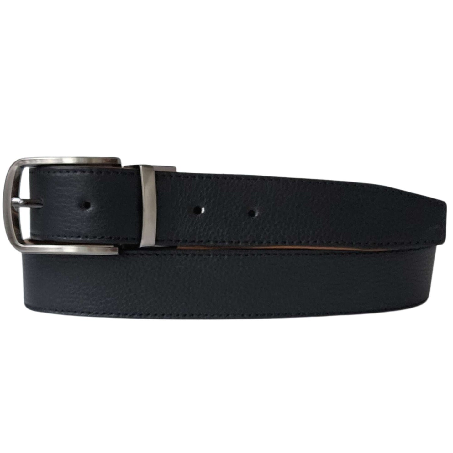 The Harvey Dent Belt - Reversible Stitched Full-Grain Pebbled Leather Belt