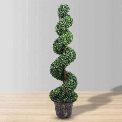 Wells Faux Potted Spiral Boxwood Topiary Plant (Multiple Sizes)