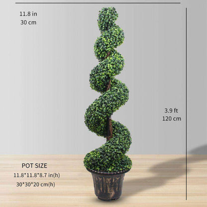 Wells Faux Potted Spiral Boxwood Topiary Plant (Multiple Sizes)