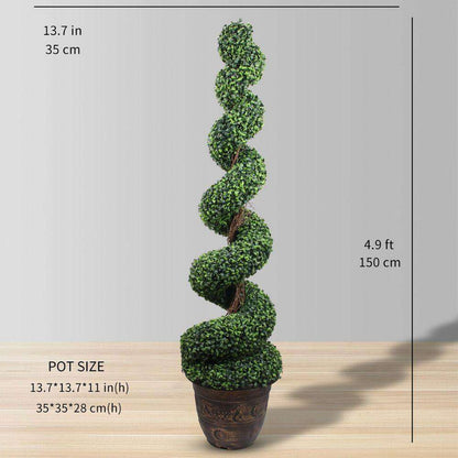 Wells Faux Potted Spiral Boxwood Topiary Plant (Multiple Sizes)