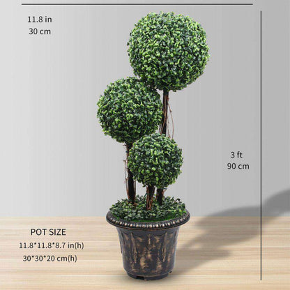 Whitby Faux Potted Boxwood Topiary Plant (Multiple Sizes)
