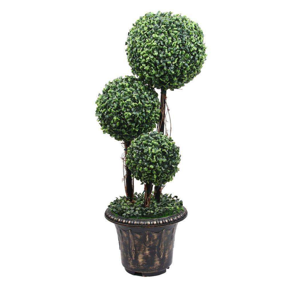 Whitby Faux Potted Boxwood Topiary Plant (Multiple Sizes)