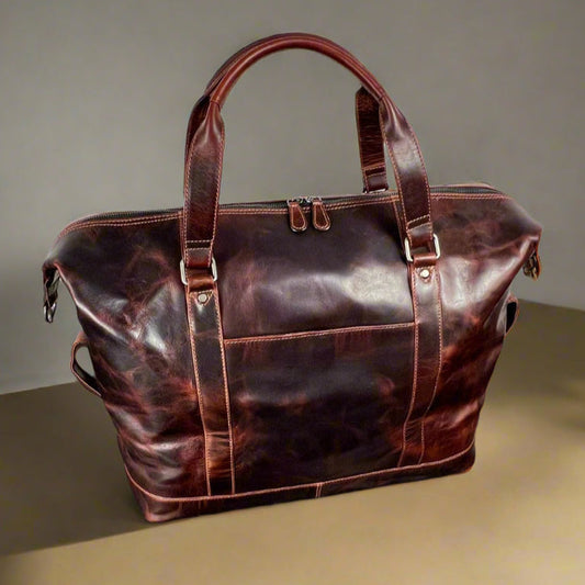 Manhattan Luxury Leather Travel Duffle Bag