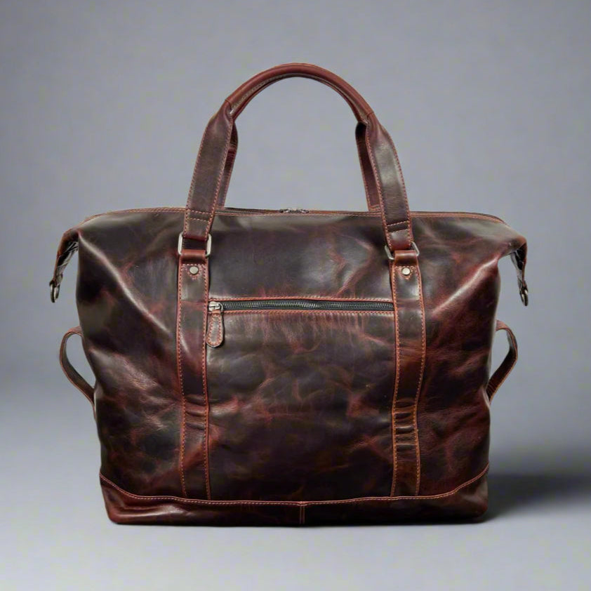 Manhattan Luxury Leather Travel Duffle Bag