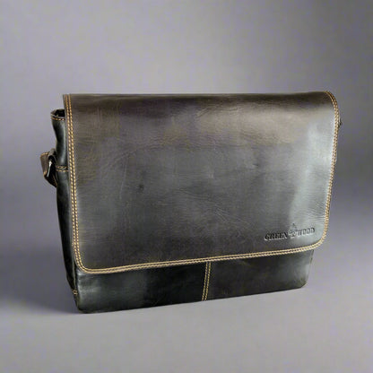 Greenwood Leather Messenger Laptop Bag