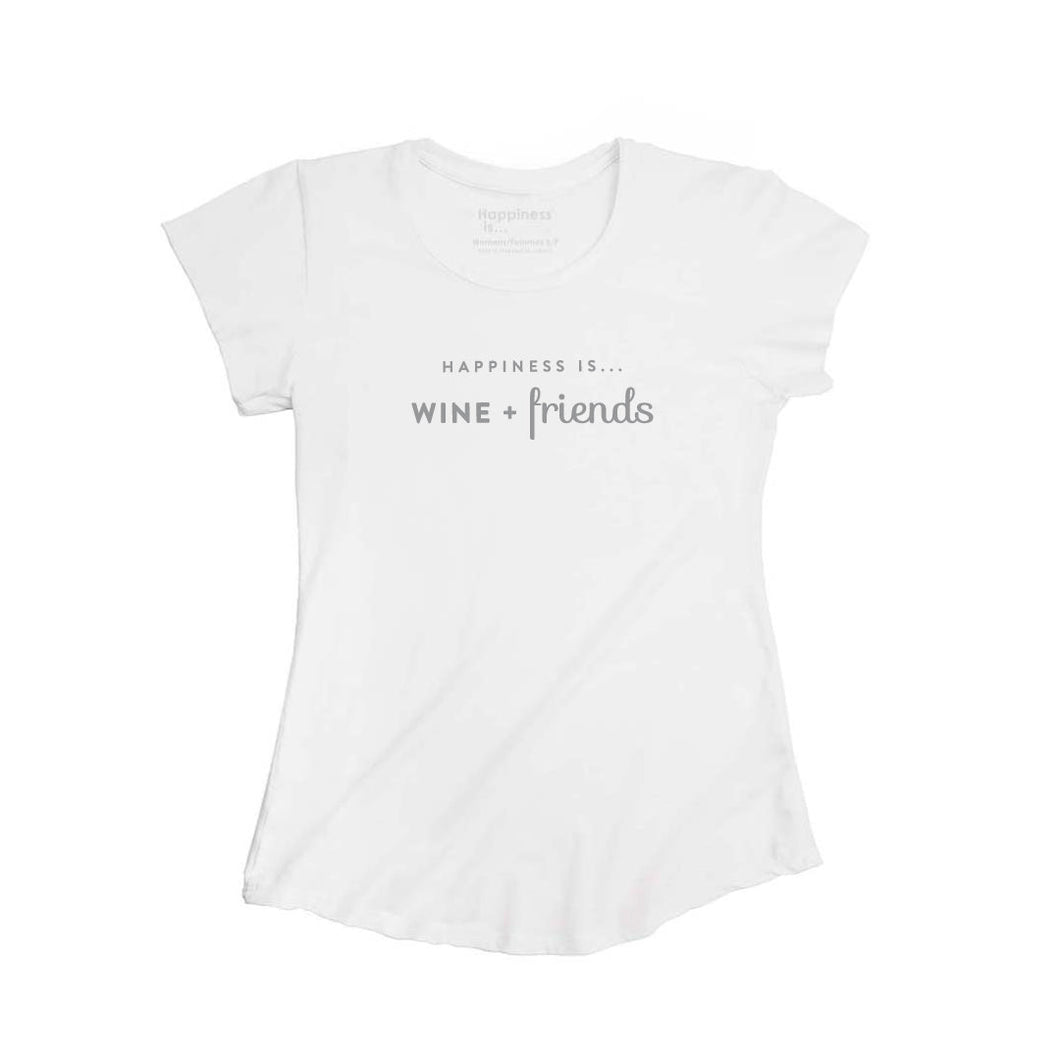 Women's Wine & Friends Bamboo T-Shirt, White
