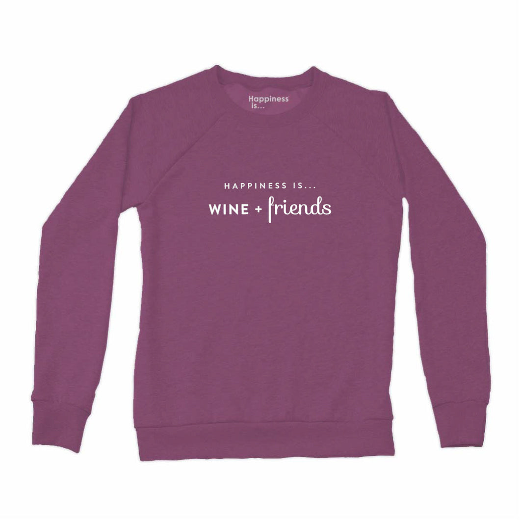 Women's Wine & Friends Crew Sweatshirt, Plum