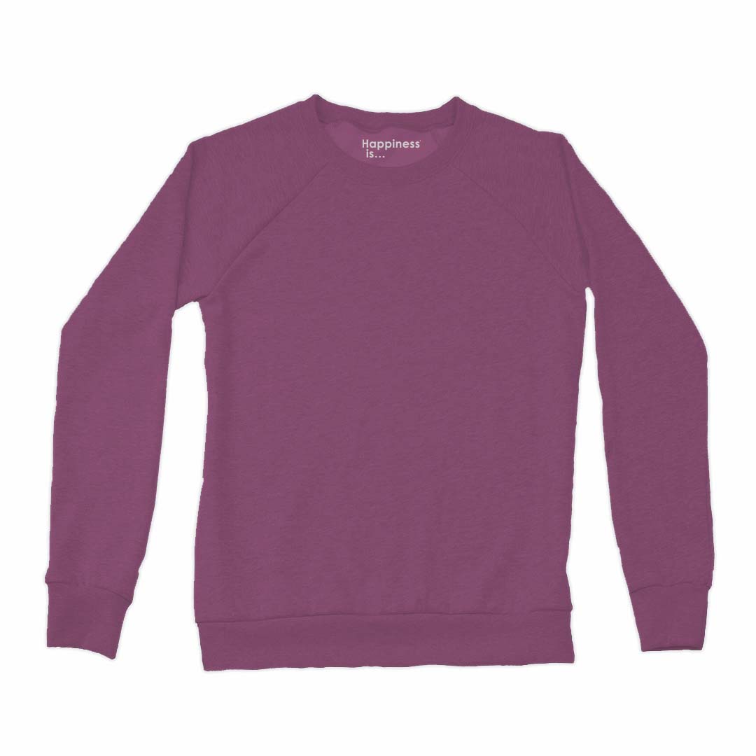 Women's Plain Crew Sweatshirt, Plum