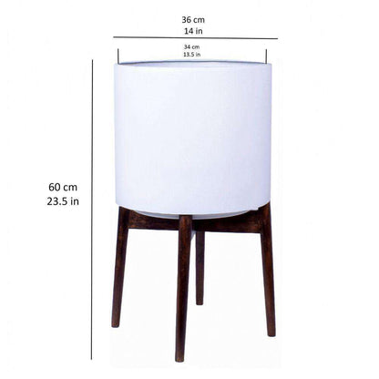 Zarita -Mid-Century Modern Plant Stand With White Planter