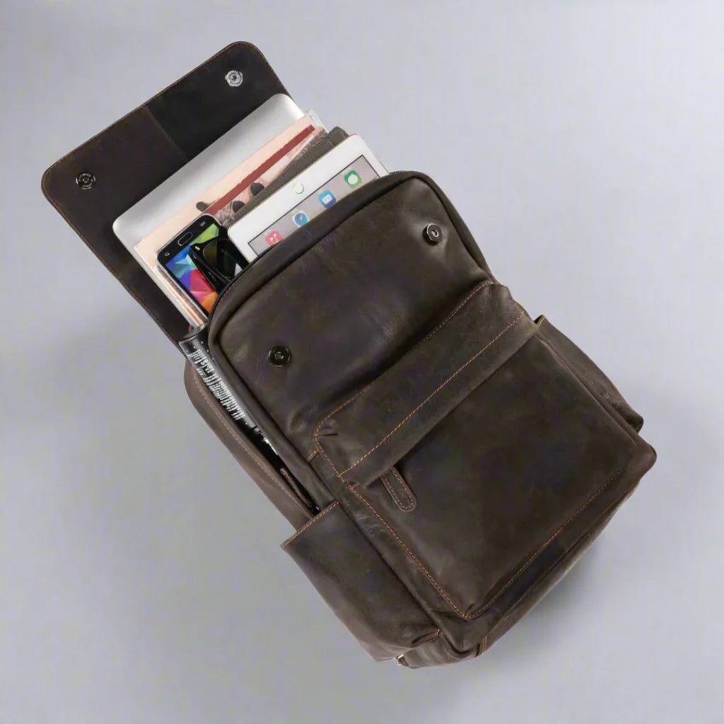 Greenwood Leather Vintage Laptop Backpack