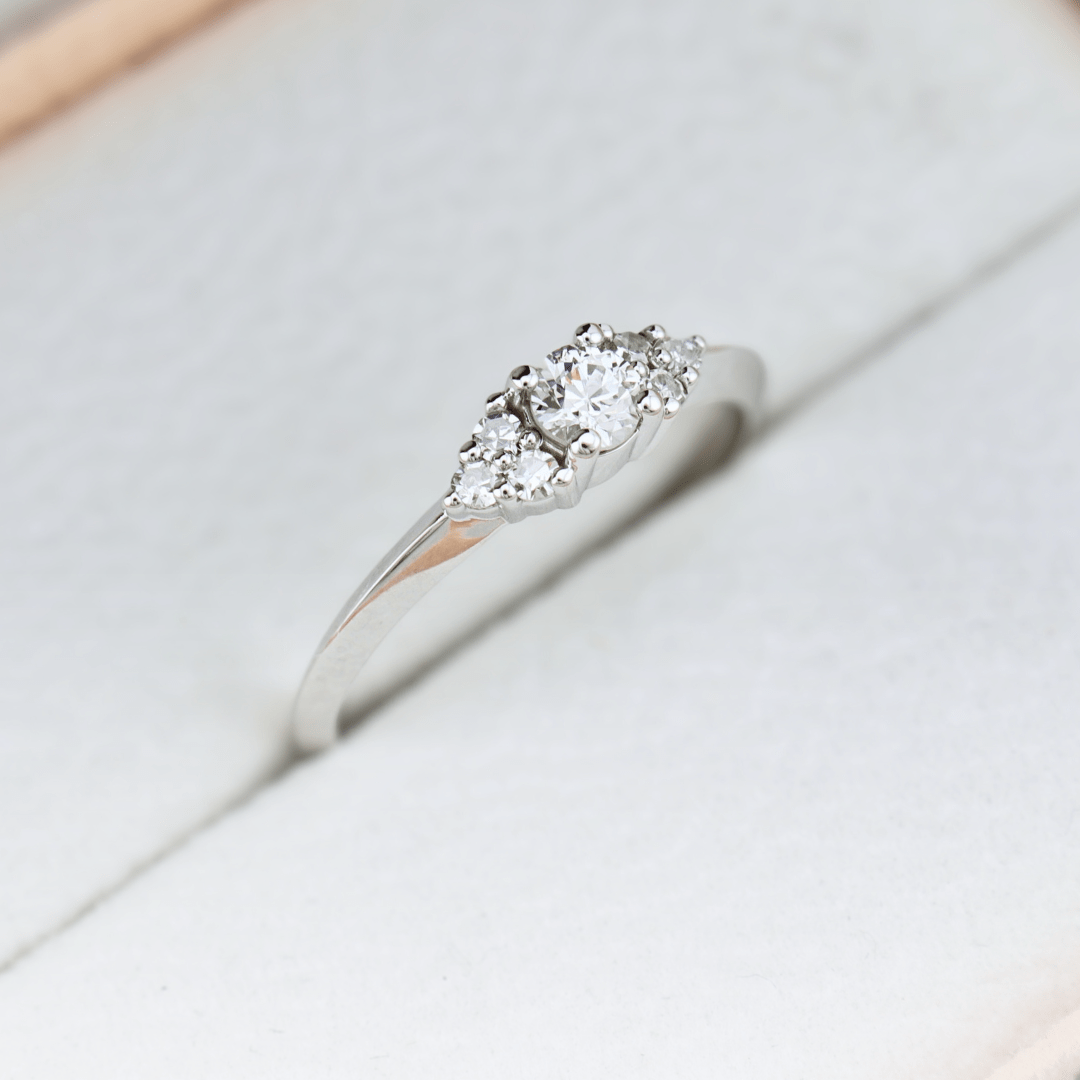 Bague Cluster en or 14K -18K ou platine et diamants