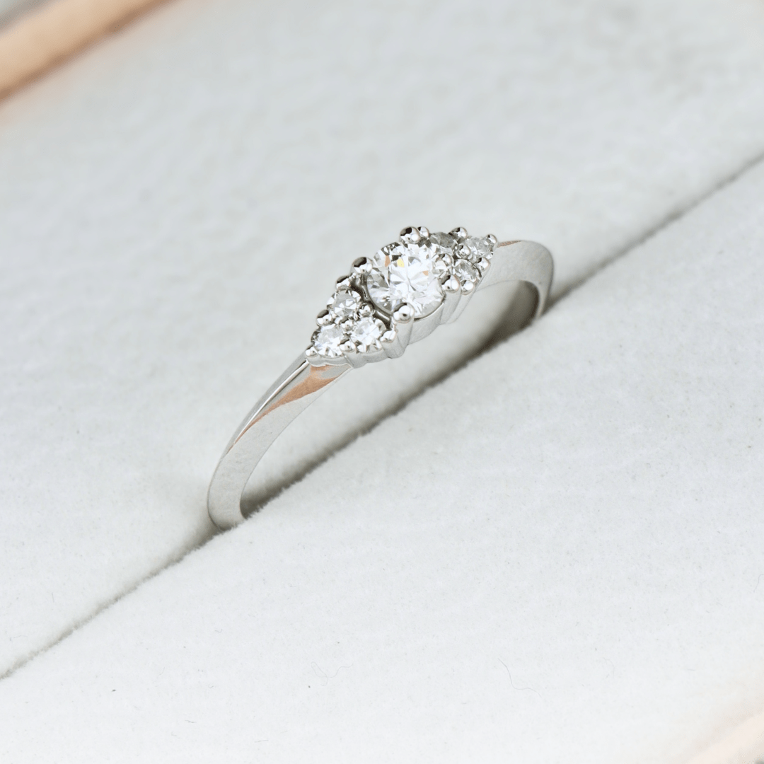 Bague Cluster en or 14K -18K ou platine et diamants