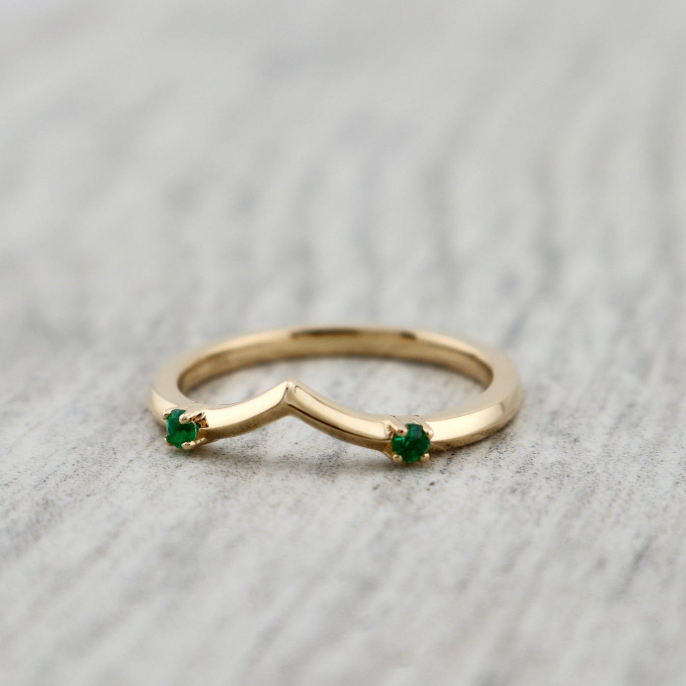 Bague ensemble D'alliance Émeraude et Diamant 0,5 ct