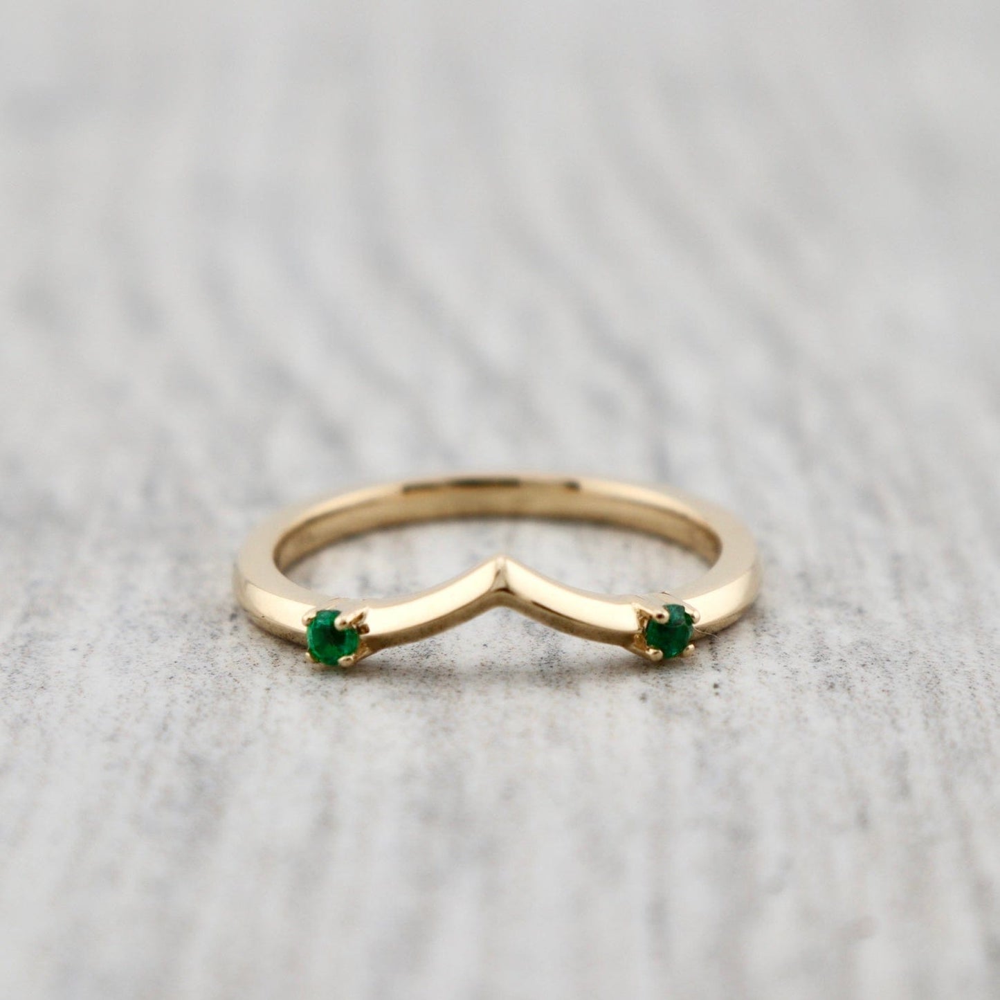 Bague ensemble D'alliance Émeraude et Diamant 0,5 ct