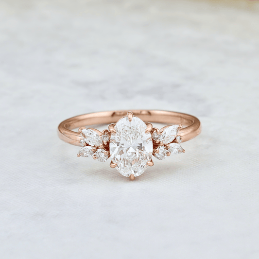 Bague Fancy or 14K -18K ou platine et diamants