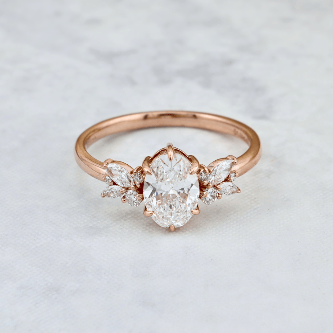 Bague Fancy or 14K -18K ou platine et diamants