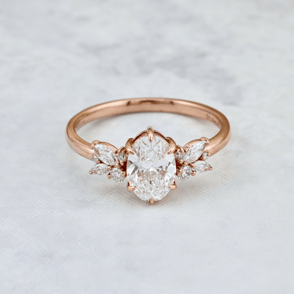 Bague Fancy or 14K -18K ou platine et diamants