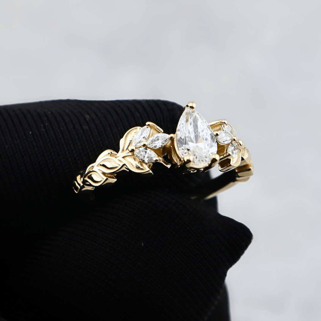 Bague Florale en or 14K -18K ou platine et diamants