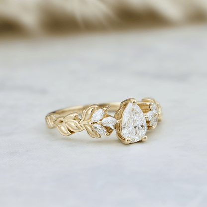 Bague Florale en or 14K -18K ou platine et diamants