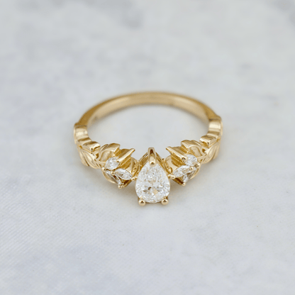 Bague Florale en or 14K -18K ou platine et diamants