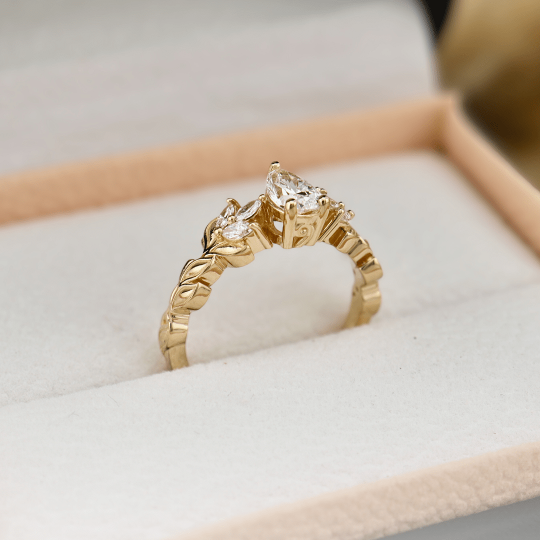 Bague Florale en or 14K -18K ou platine et diamants