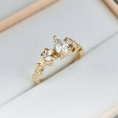 Bague Florale en or 14K -18K ou platine et diamants