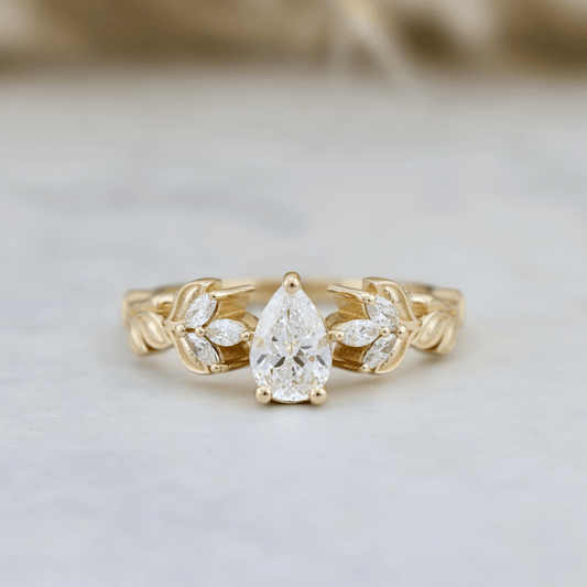 Bague Florale en or 14K -18K ou platine et diamants