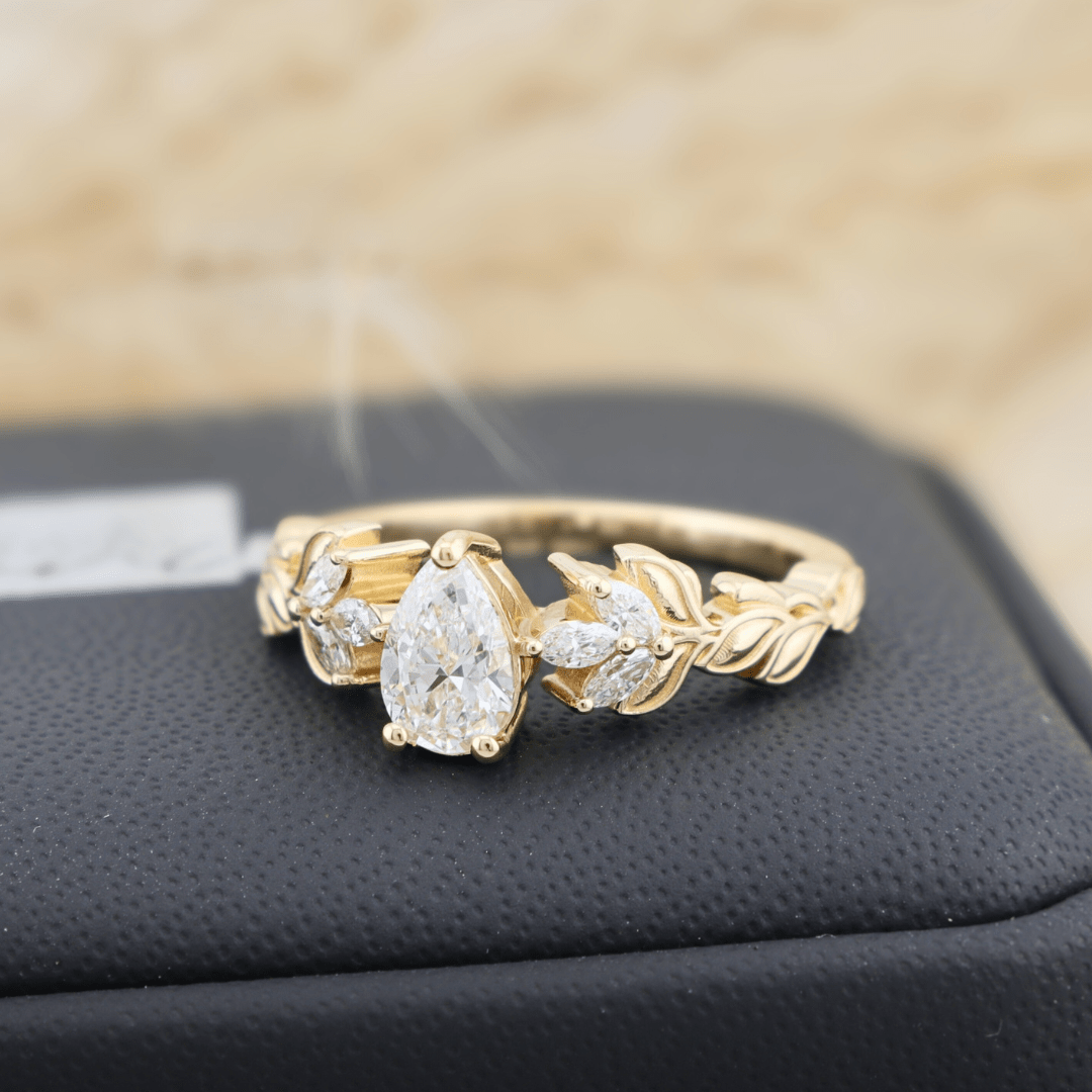 Bague Florale en or 14K -18K ou platine et diamants