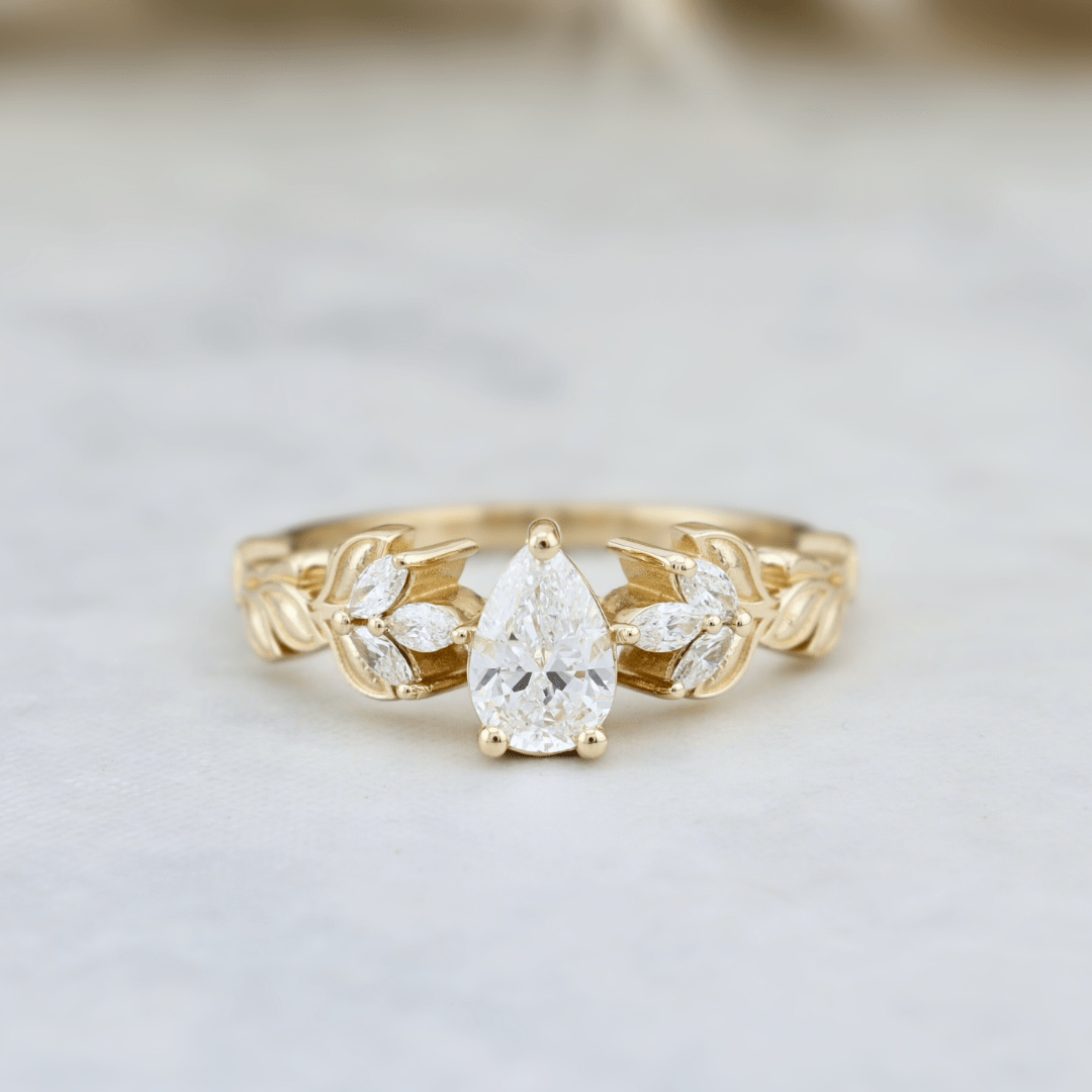 Bague Florale en or 14K -18K ou platine et diamants