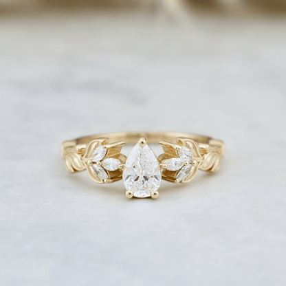 Bague Florale en or 14K -18K ou platine et diamants