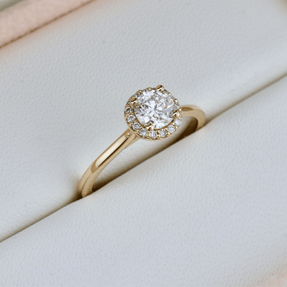 Bague Halo Classique en or 14K - 18K et diamants 0,6 ctw