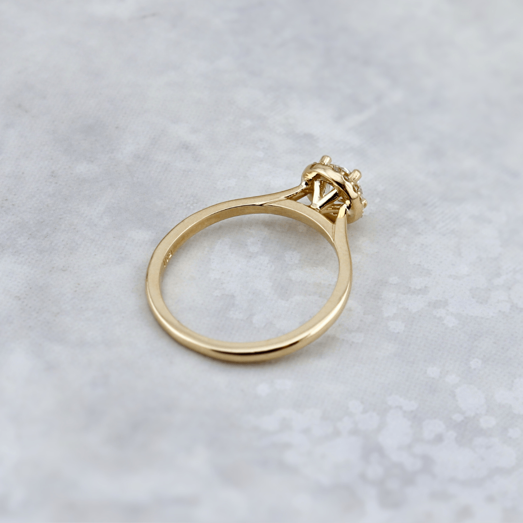 Bague Halo Classique en or 14K - 18K et diamants 0,6 ctw