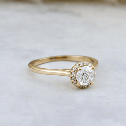 Bague Halo Classique en or 14K - 18K et diamants 0,6 ctw
