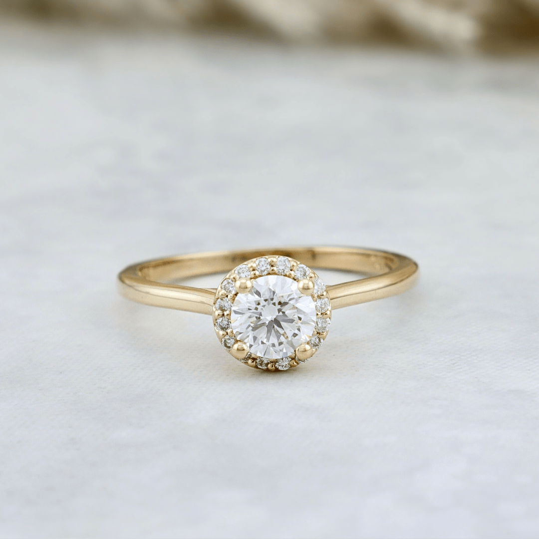 Bague Halo Classique en or 14K - 18K et diamants 0,6 ctw