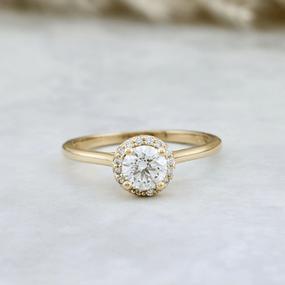 Bague Halo Classique en or 14K - 18K et diamants 0,6 ctw