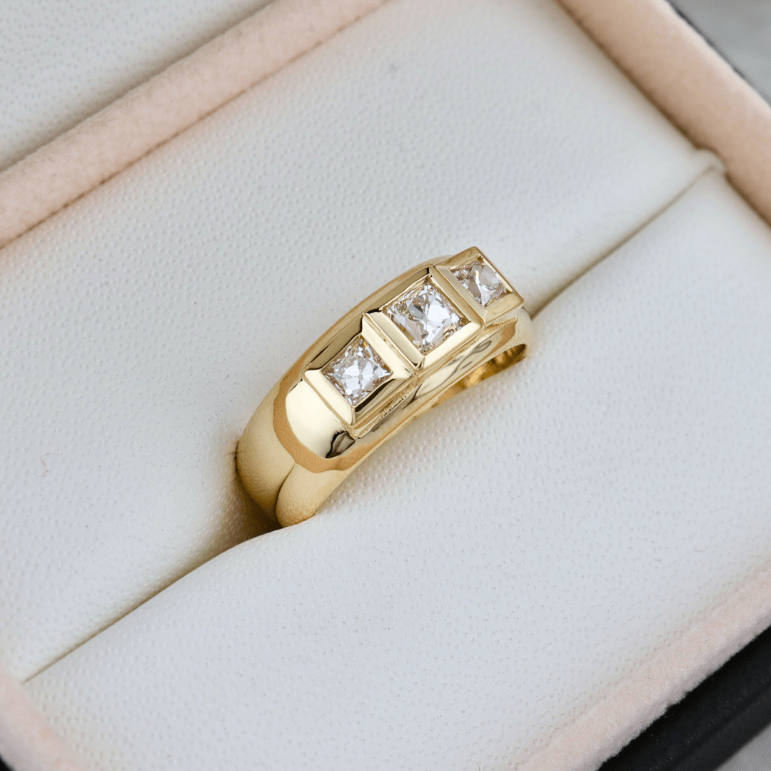 Bague Princesse en or 14K - 18K ou platine et diamants