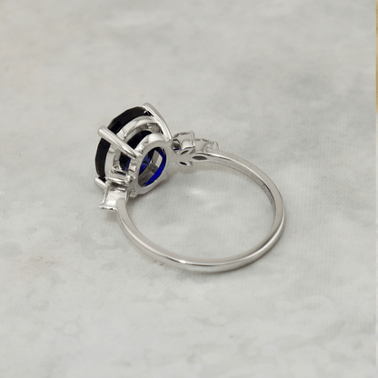 Bague Promise en or 14K - 18K, diamants et saphir