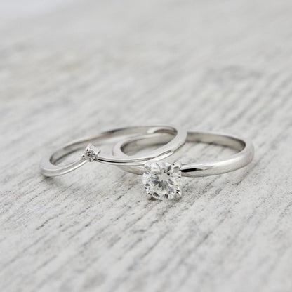 Bague solitaire Classique en or 10K et moissanite 0,5 ct