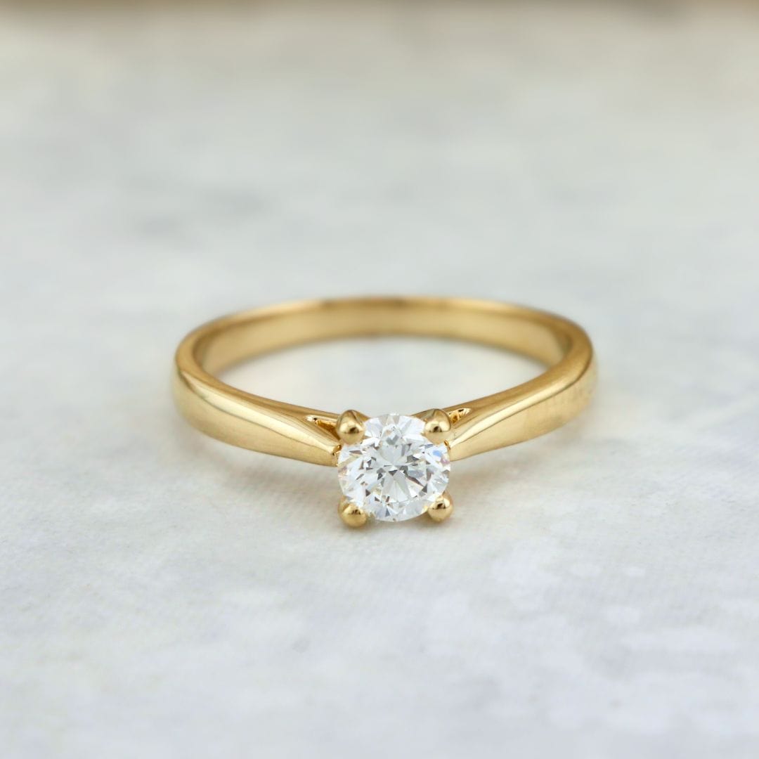 Bague solitaire Classique en or 14K -18K ou platine et diamant 0,45 ct