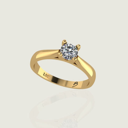 Bague solitaire Classique en or 14K -18K ou platine et diamant 0,45 ct